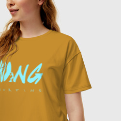 Женская футболка хлопок Oversize Wing surfing светлый - фото 2