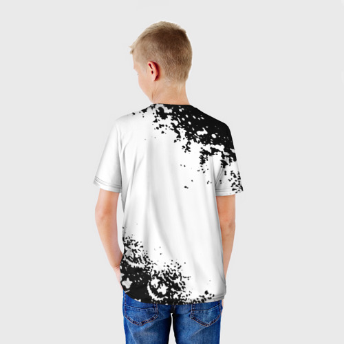 Детская футболка 3D с принтом Marshmello dj краски, вид сзади #2