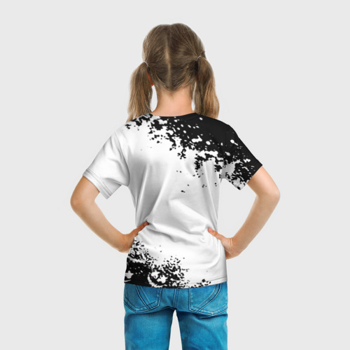 Детская футболка 3D с принтом Marshmello dj краски, вид сзади #2