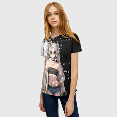 Женская футболка 3D с принтом Фрирен в современном времени, фото на моделе #1