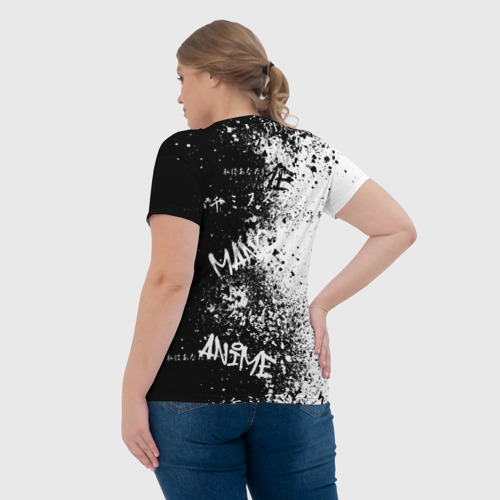 Женская футболка 3D с принтом Фрирен в современном времени, вид сзади #2