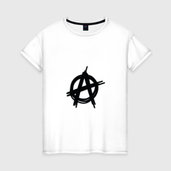 Женская футболка хлопок Символ анархии минимализм