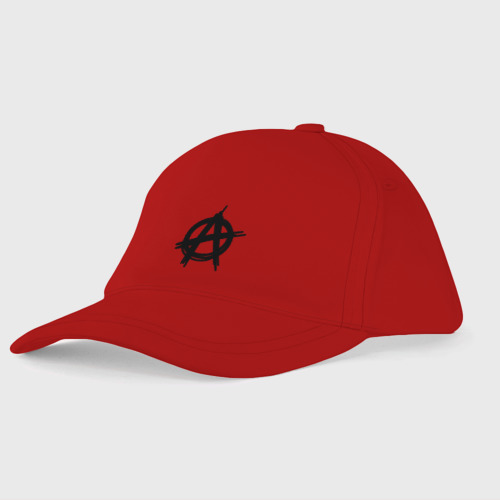Детская бейсболка Символ анархии минимализм, цвет красный