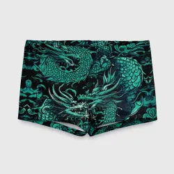 Детские купальные плавки 3D Дракон бирюзового цвета