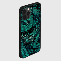 Чехол для iPhone 12 Pro Max Дракон бирюзового цвета - фото 2