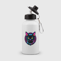 Бутылка спортивная Неоновый черный котенок