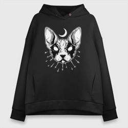 Женское худи Oversize хлопок Night sphynx