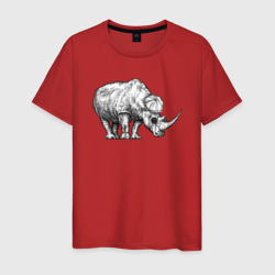 Носорог в кепке – Мужская футболка хлопок с принтом купить со скидкой в -20%