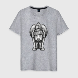 Носорог стильный анфас – Мужская футболка хлопок с принтом купить со скидкой в -20%