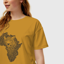 Женская футболка хлопок Oversize African leopard - фото 2