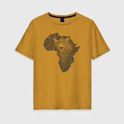 Женская футболка хлопок Oversize African leopard