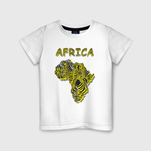 Детская футболка хлопок Zebra Africa, цвет белый
