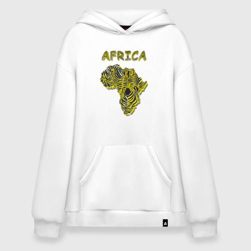 Худи SuperOversize хлопок Zebra Africa, цвет белый