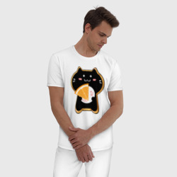 Мужская пижама хлопок Бомбейский кот-печенье  - фото 2