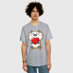 Мужская футболка хлопок Oversize Сиамская кошка-печенье - фото 2