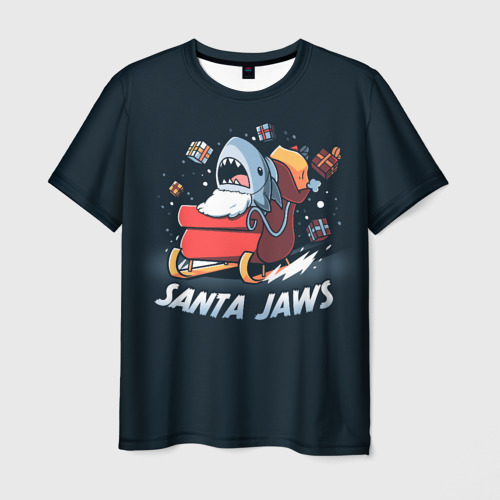 Мужская футболка 3D Santa Jaws, цвет 3D печать