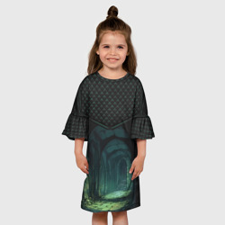 Детское платье 3D Стеганные ромбы: стрельчатые арки катакомб - фото 2