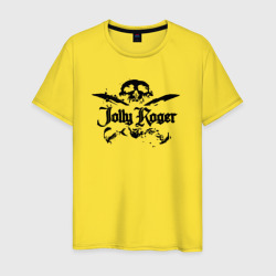 Чёрный пиратский череп – Мужская футболка хлопок с принтом купить со скидкой в -20%