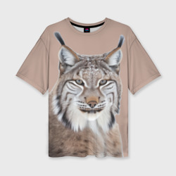 Рысь лесная хищница – Женская футболка oversize 3D с принтом купить со скидкой в -50%