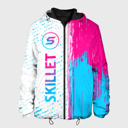 Мужская куртка 3D Skillet neon gradient style по-вертикали