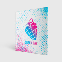 Холст квадратный Green Day neon gradient style