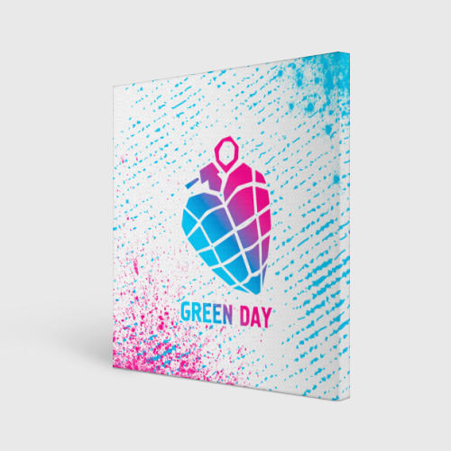 Холст квадратный Green Day neon gradient style, цвет 3D печать