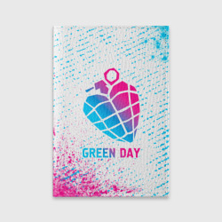 Обложка для паспорта матовая кожа Green Day neon gradient style