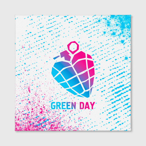 Холст квадратный Green Day neon gradient style, цвет 3D печать - фото 2