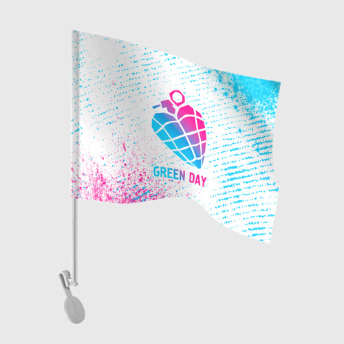 Флаг для автомобиля Green Day neon gradient style