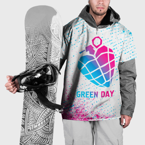 Накидка на куртку 3D Green Day neon gradient style, цвет 3D печать