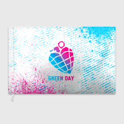 Флаг 3D Green Day neon gradient style