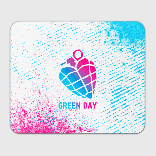 Прямоугольный коврик для мышки Green Day neon gradient style