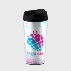 Термокружка-непроливайка Green Day neon gradient style