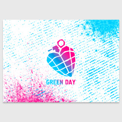 Поздравительная открытка Green Day neon gradient style