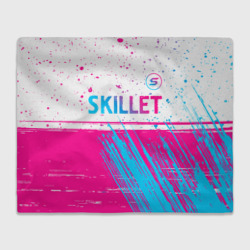 Плед 3D Skillet neon gradient style посередине