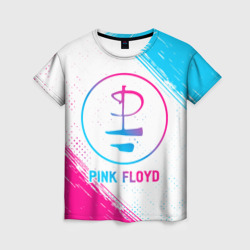 Женская футболка 3D Pink Floyd neon gradient style