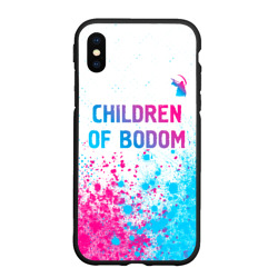 Чехол для iPhone XS Max матовый Children of Bodom neon gradient style посередине