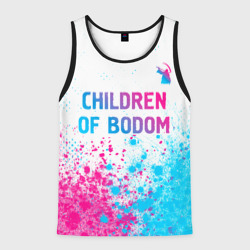Мужская майка 3D Children of Bodom neon gradient style посередине