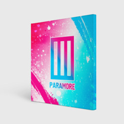 Холст квадратный Paramore neon gradient style