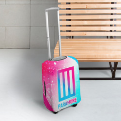 Чехол для чемодана 3D Paramore neon gradient style - фото 2