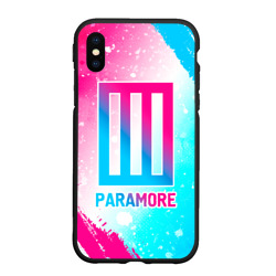 Чехол для iPhone XS Max матовый Paramore neon gradient style