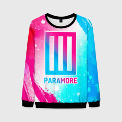 Мужской свитшот 3D Paramore neon gradient style