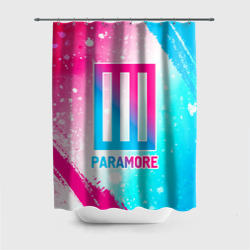 Штора 3D для ванной Paramore neon gradient style