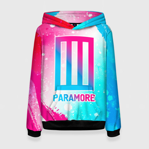 Женская толстовка 3D Paramore neon gradient style, цвет 3D печать