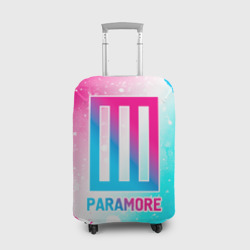 Чехол для чемодана 3D Paramore neon gradient style