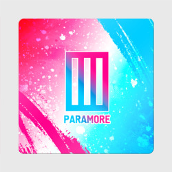 Магнит виниловый Квадрат Paramore neon gradient style