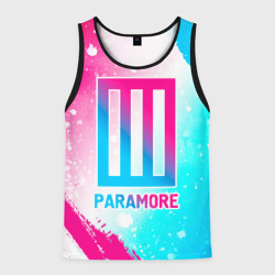 Мужская майка 3D Paramore neon gradient style