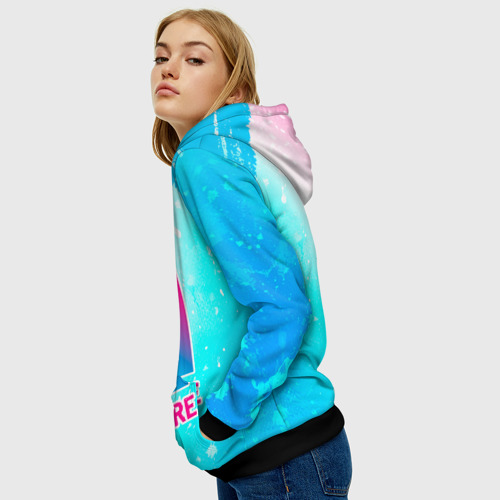 Женская толстовка 3D Paramore neon gradient style, цвет 3D печать - фото 5