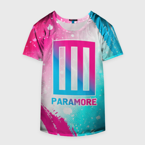 Накидка на куртку 3D Paramore neon gradient style, цвет 3D печать - фото 4