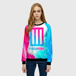 Женский свитшот 3D Paramore neon gradient style - фото 2